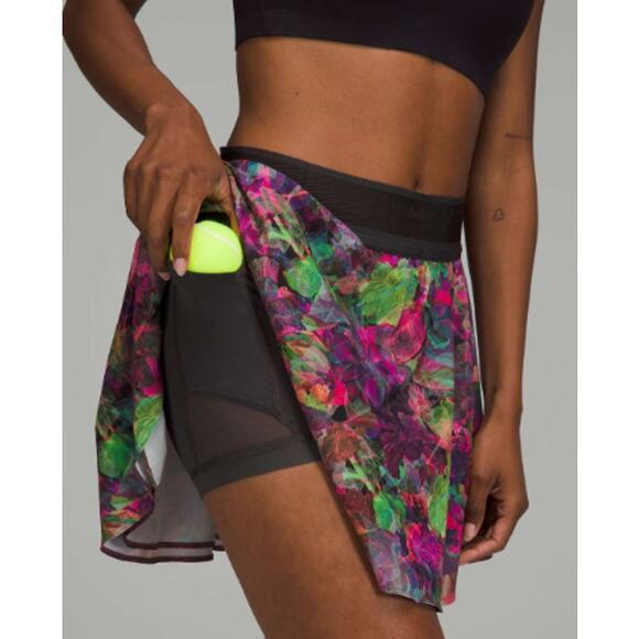 Lululemon Court Rival High-Rise Skirt *Long Vivid Floral Tone Multi sz 4 - Picture 2 of 7